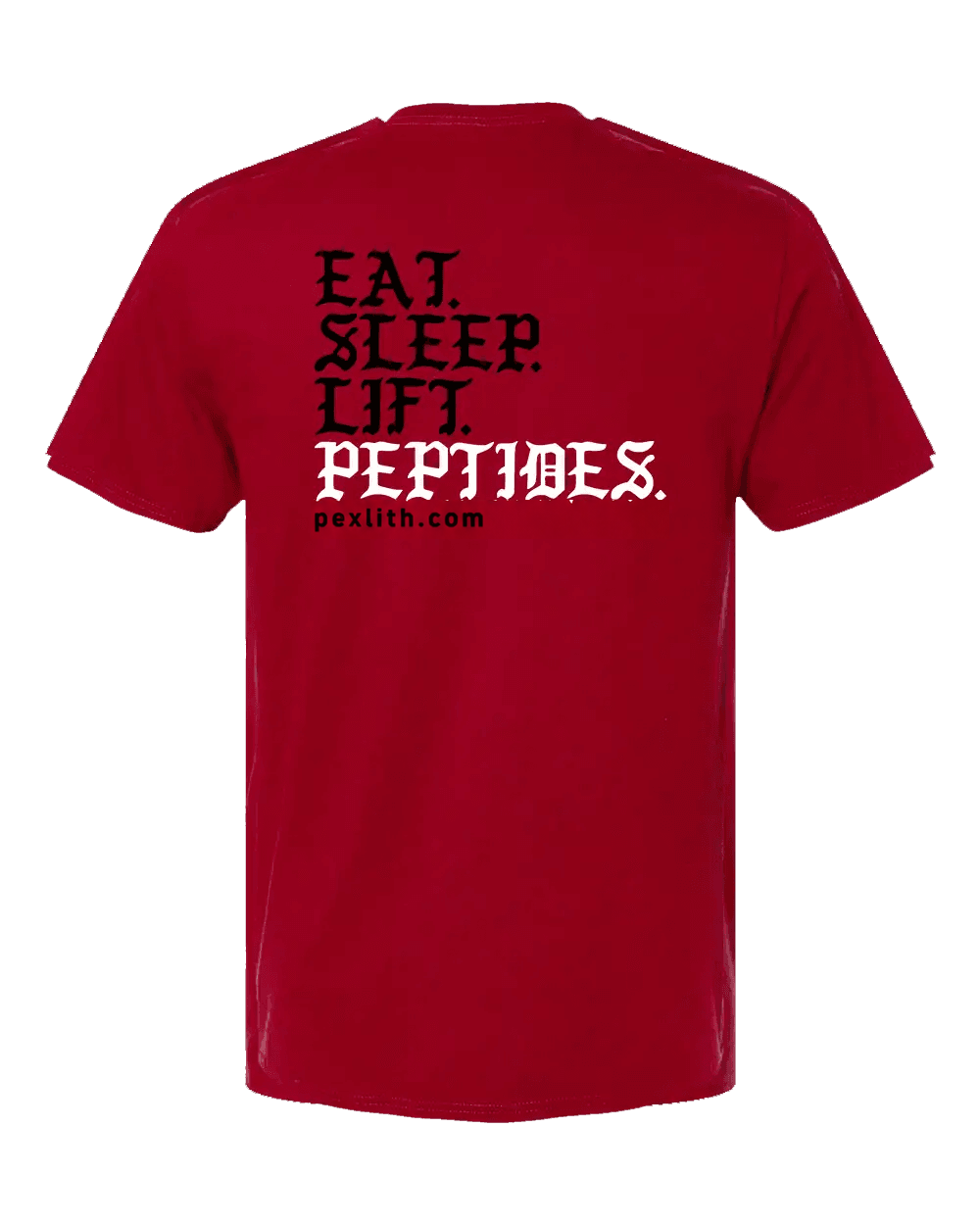 Eat. Sleep. Lift. Peptides. T-Shirt – Red